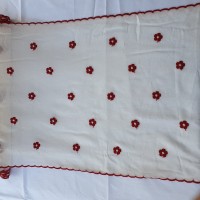 French curtain with little red flowers