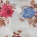 reda and blue flowers loneta fabric