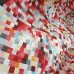 little squares red and bordeaux fabric piece 280x280cm
