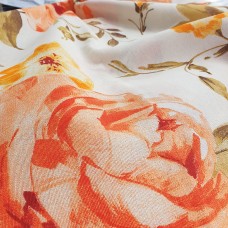 orange and yellow flowers loneta fabric