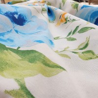 Blue and azure flowers loneta fabric