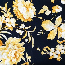 Black fabric Loneta with gold roses