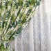 Stoffa loneta fondo bianco con foglie di felce verde 280x260cm