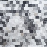 Stoffa a quadretti astratta nero grigio e bianco 280x280cm