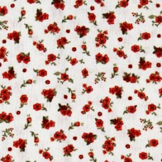 Red little flowers cotton fabric