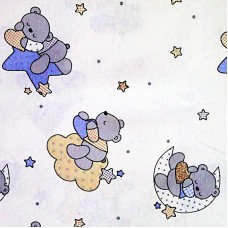 Light blue stars and bears fabric