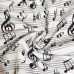 White musical notes fabric by the meter