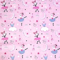 Pink dancers loneta fabric