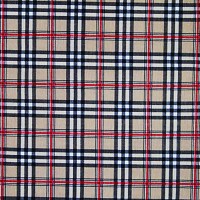 Stoffa scozzese beige nero e rosso