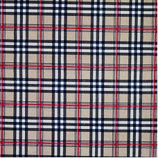 Stoffa scozzese beige nero e rosso