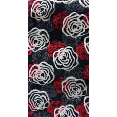 Tappeto Paradise 80x140 con rose rosso e nero