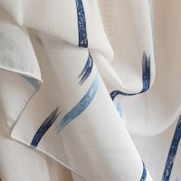 Bella h320cm fabric for curtain with blue lines
