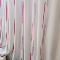 Bella h320cm fabric for curtain with pink lines
