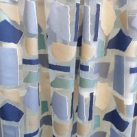 Blue Cataluna curtain fabric h300cm