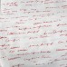 Tendina a vetro bianco con scritta rossa