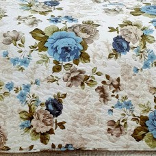 King size blue floral soft quilt Boutis