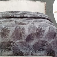 King size gray circle soft quilt Emporio
